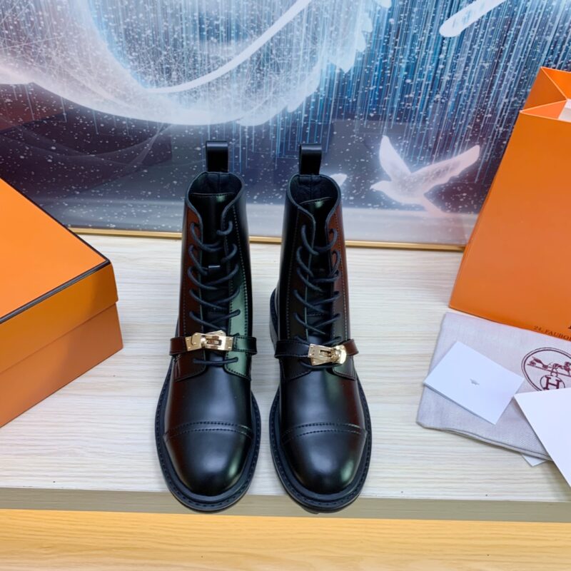 Hermes Lace-up Kelly Buckle Boots