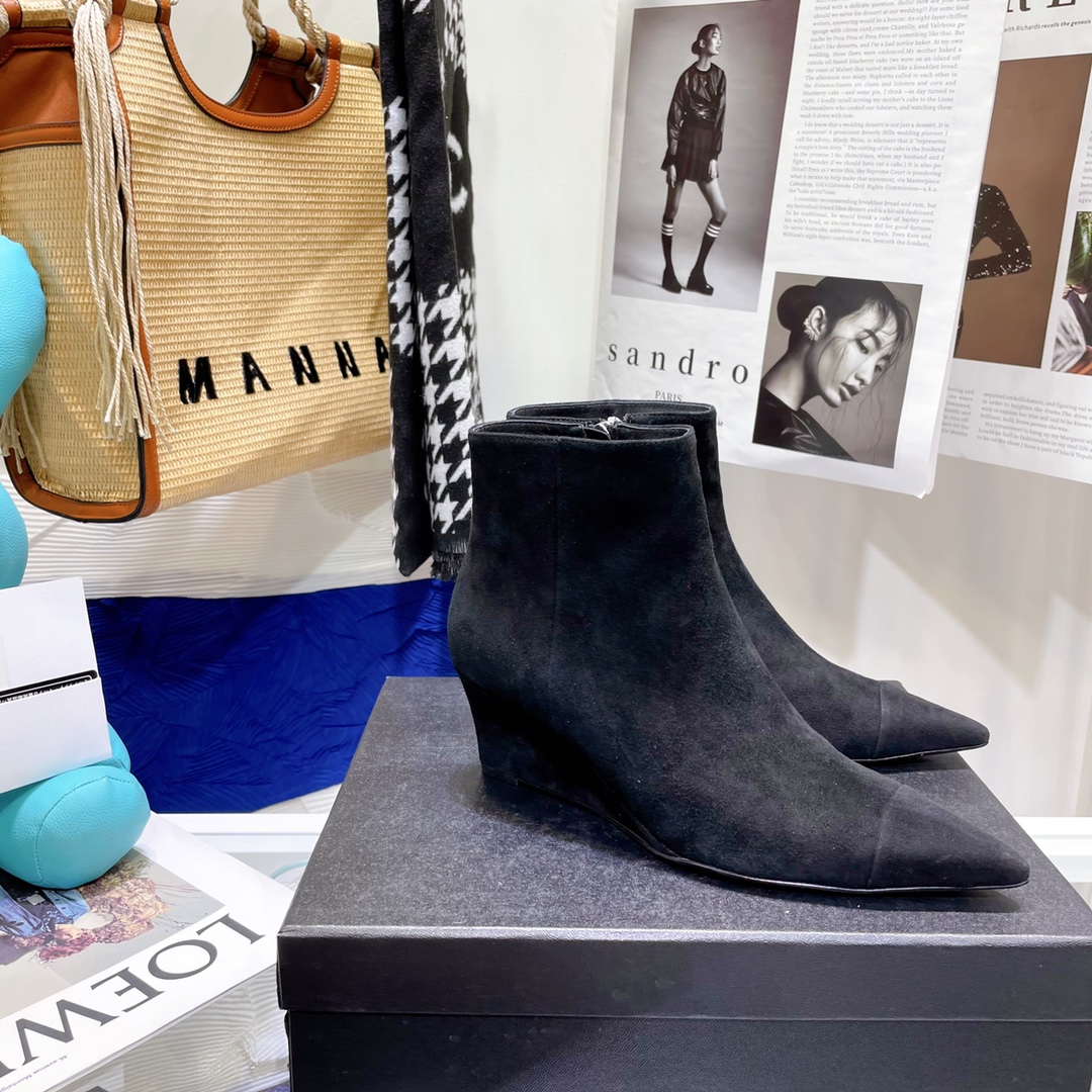 Chanel Wedge Ankle Boots - Image 9