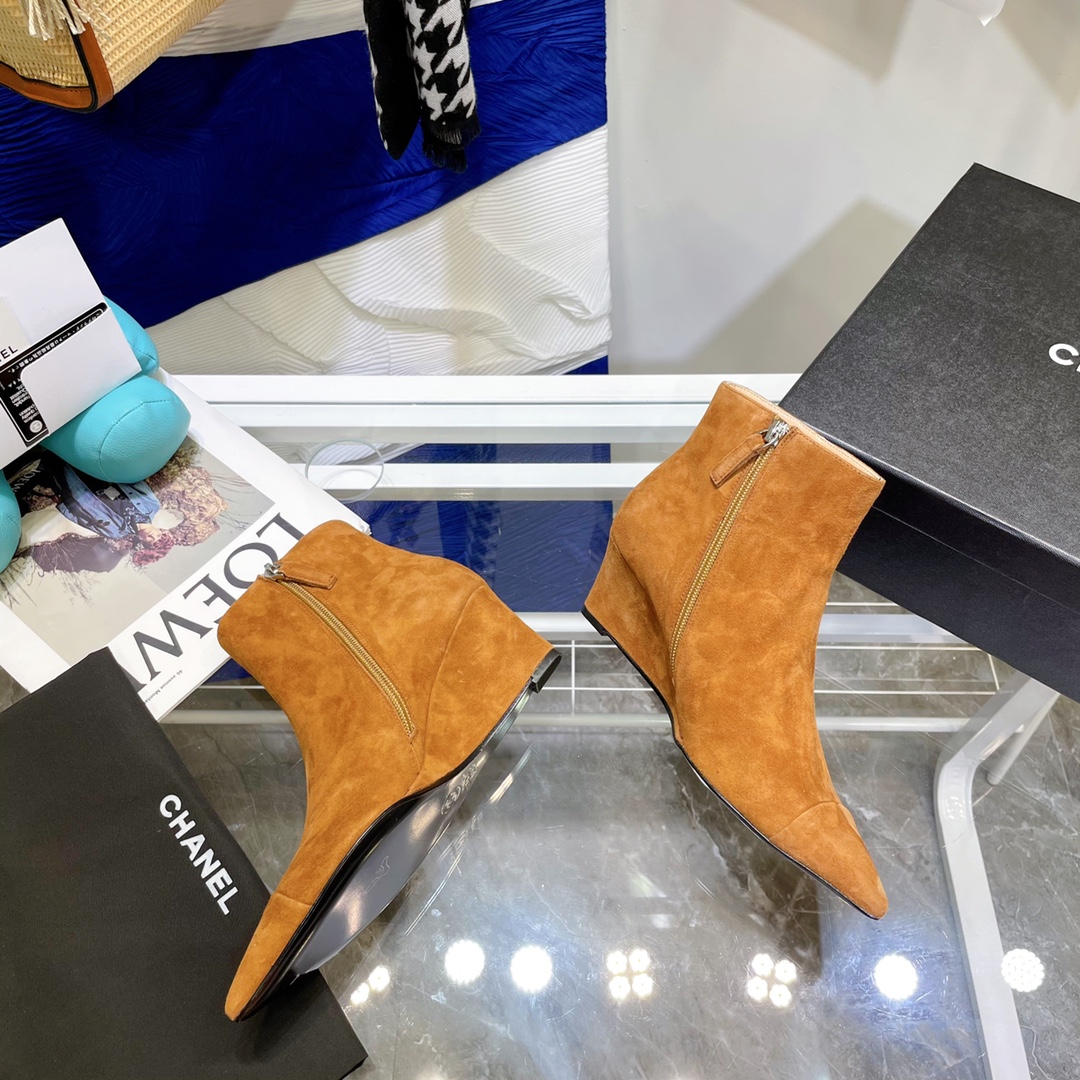 Chanel Wedge Ankle Boots - Image 5