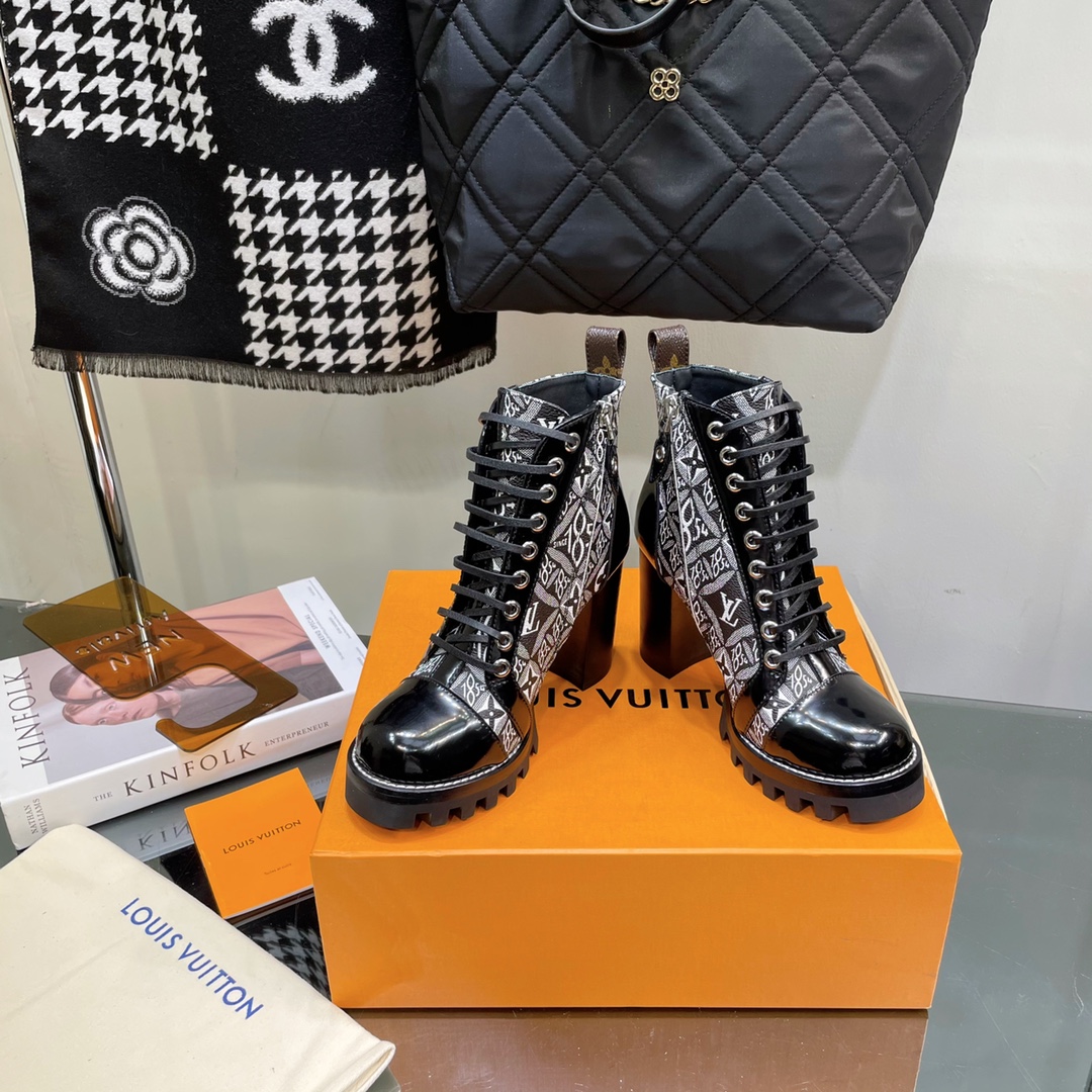 Louis Vuitton Lace-up High-heeled Short Boots - Image 5