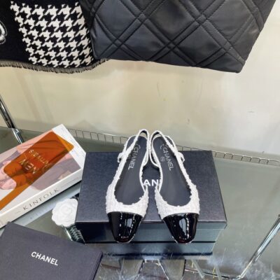 Chanel Tweed Slingback Shoes