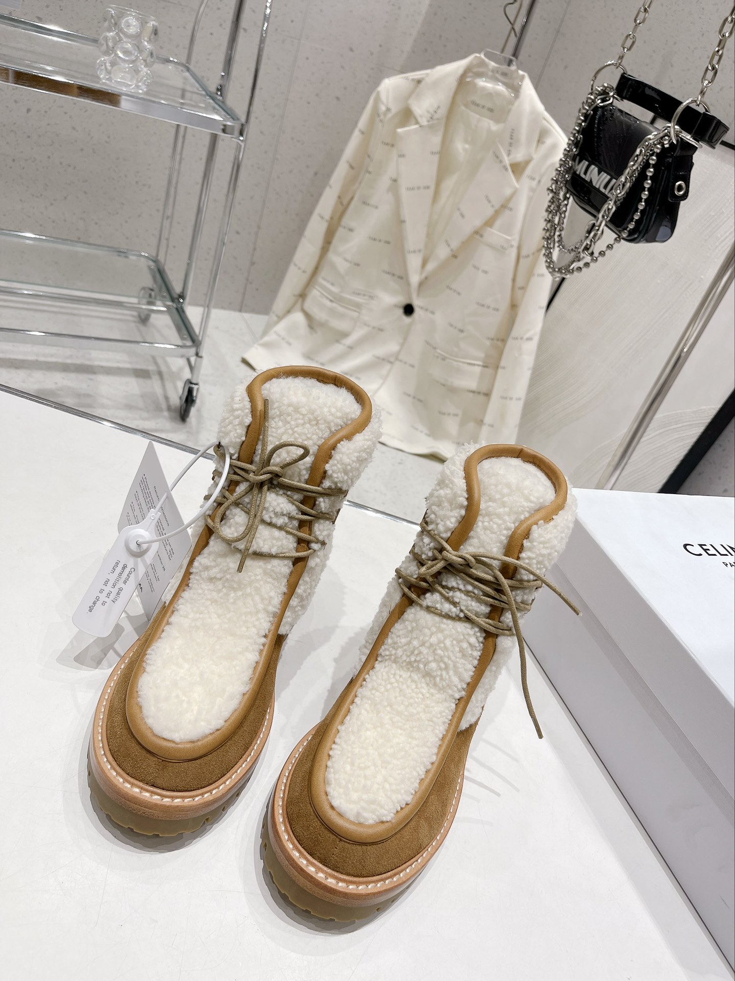 Celine Arc de Triomphe Lace-up Boots