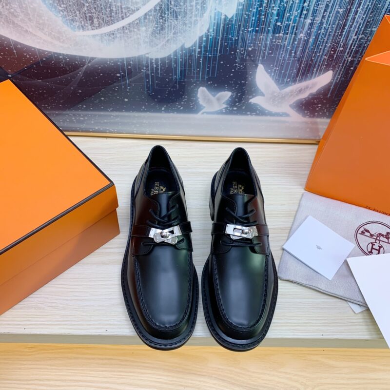 Hermes Lace-up Kelly Buckle Shoes