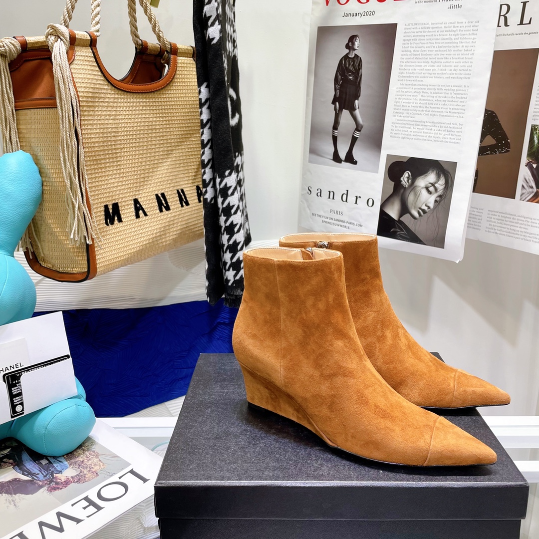 Chanel Wedge Ankle Boots - Image 6