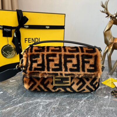 Fendi Shearling Baguette Bag