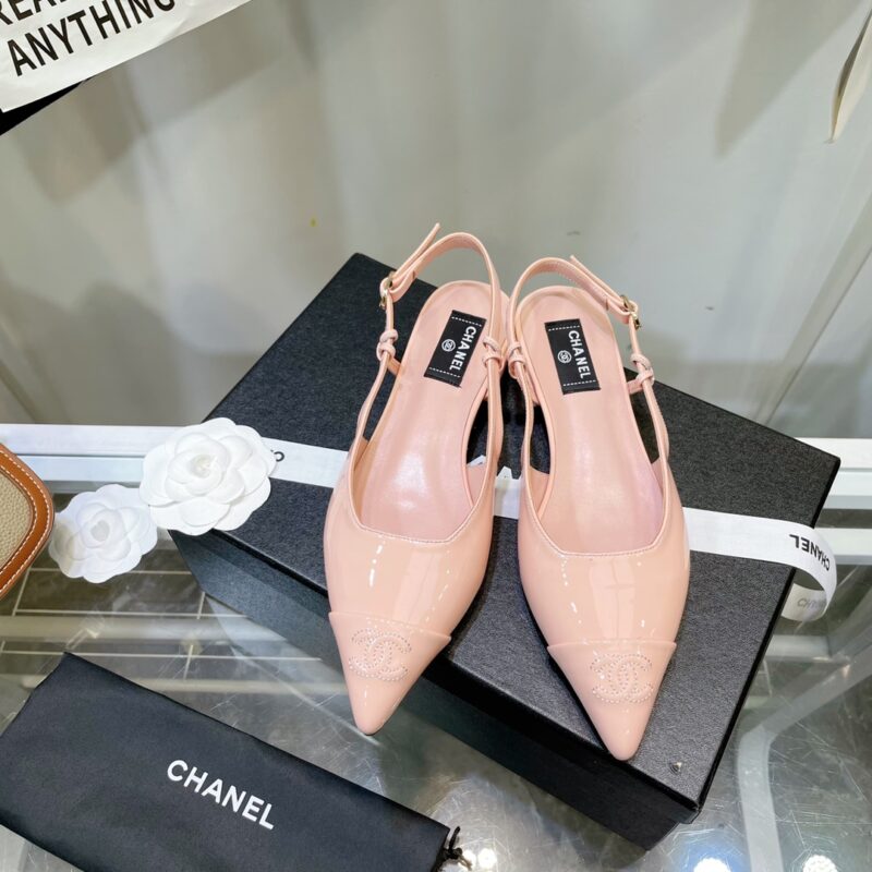 Chanel Pink Pointed Toe Slingback Shoes