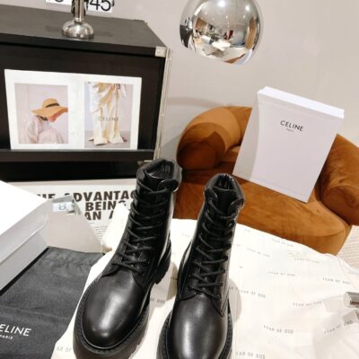 Celine Lace-up Thick-soled Short Boots