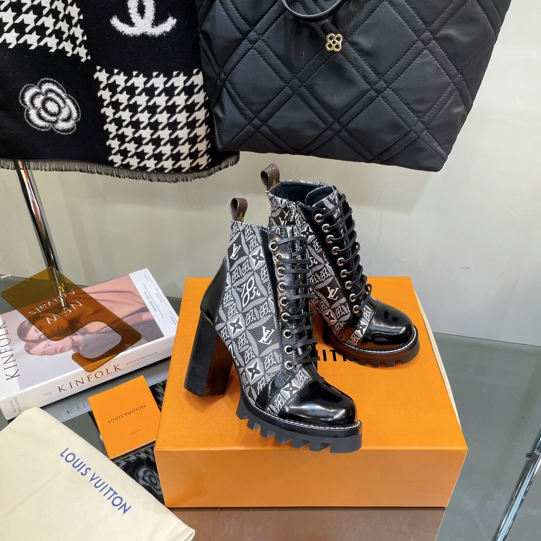 Louis Vuitton Lace-up High-heeled Short Boots - Image 7