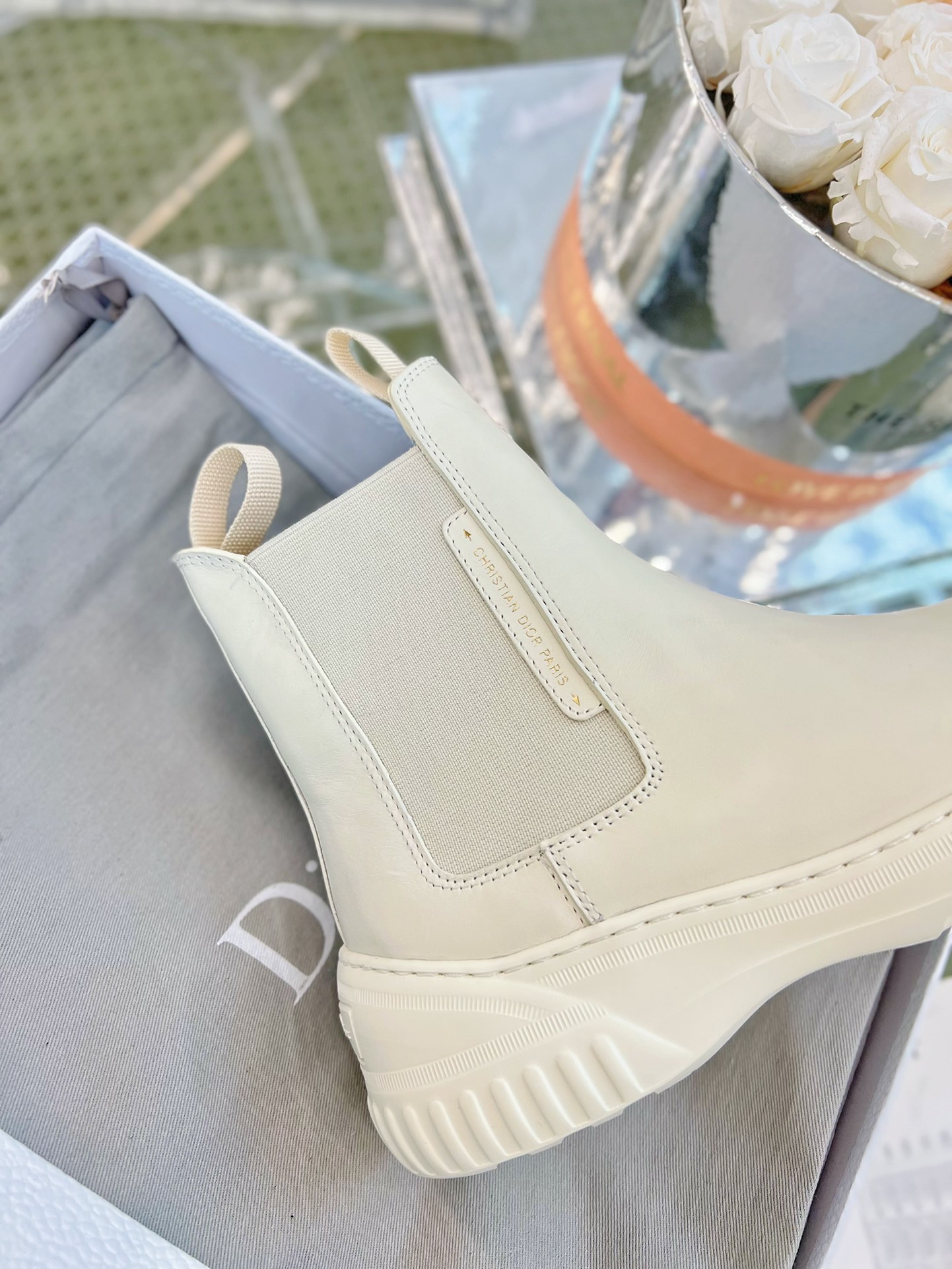 Dior Chelsea Ankle Boots in White - Image 7
