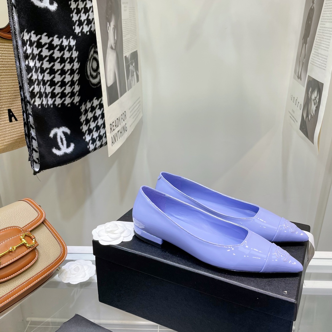 Chanel Purple Pointed Toe Flat Shoes - Image 7