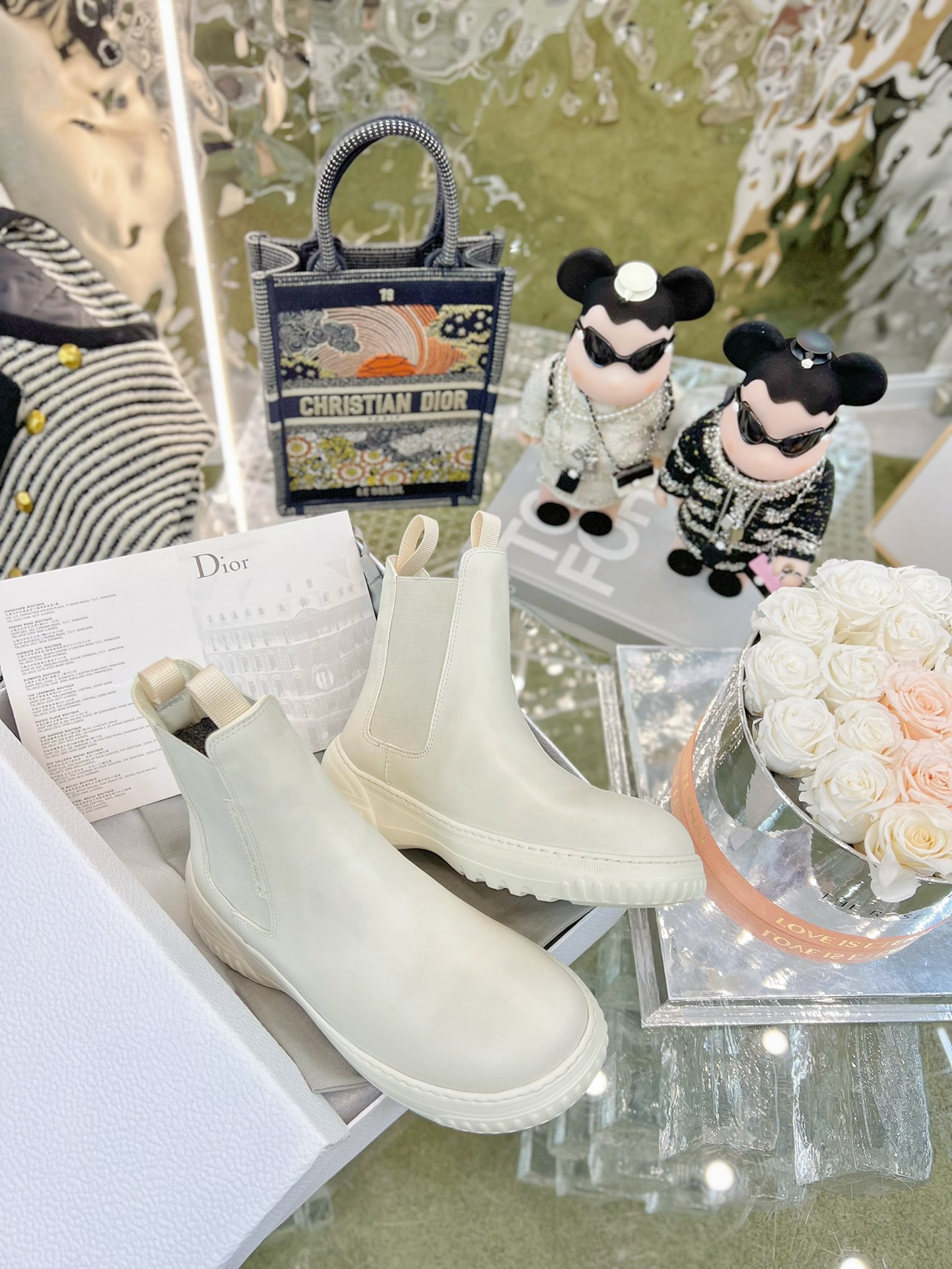 Dior Chelsea Ankle Boots in White - Image 3