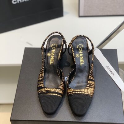 Chanel Black Slingback Shoes