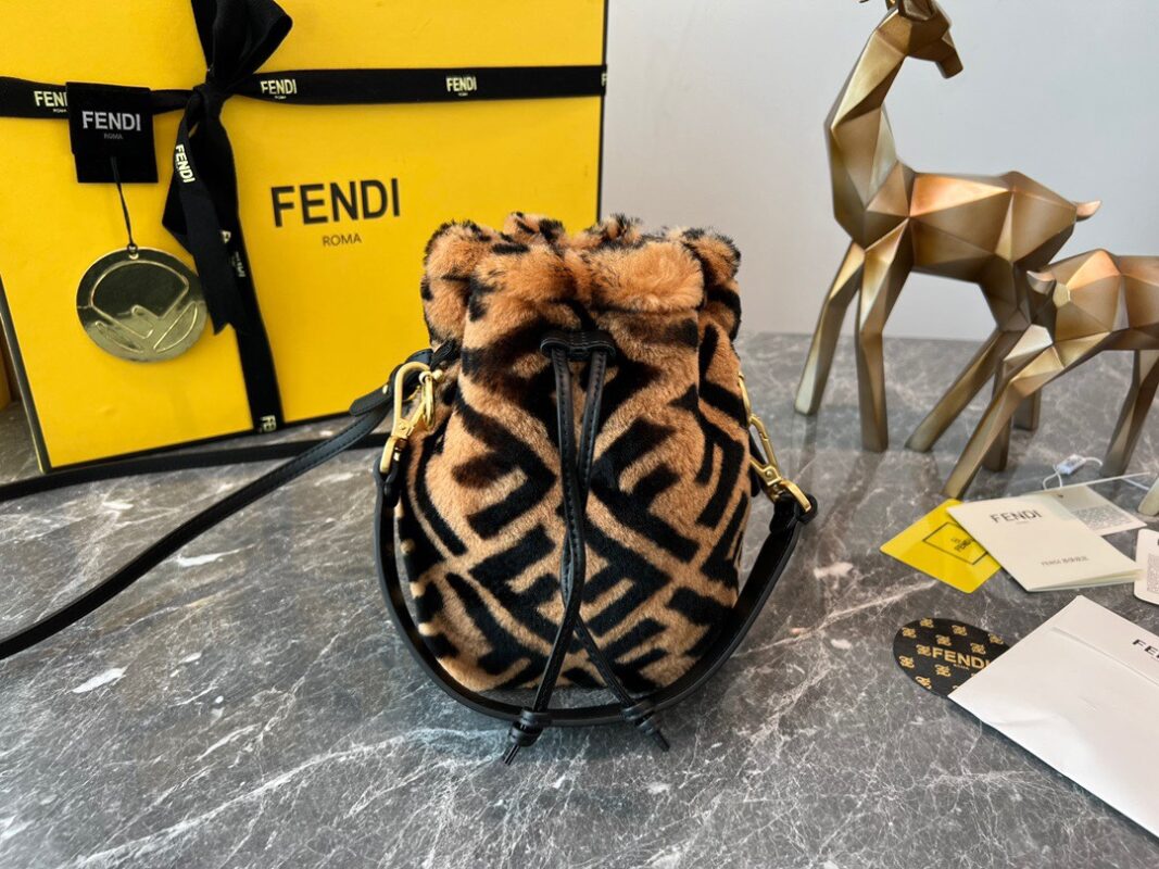 Fendi Shearling Small Bucket Bag