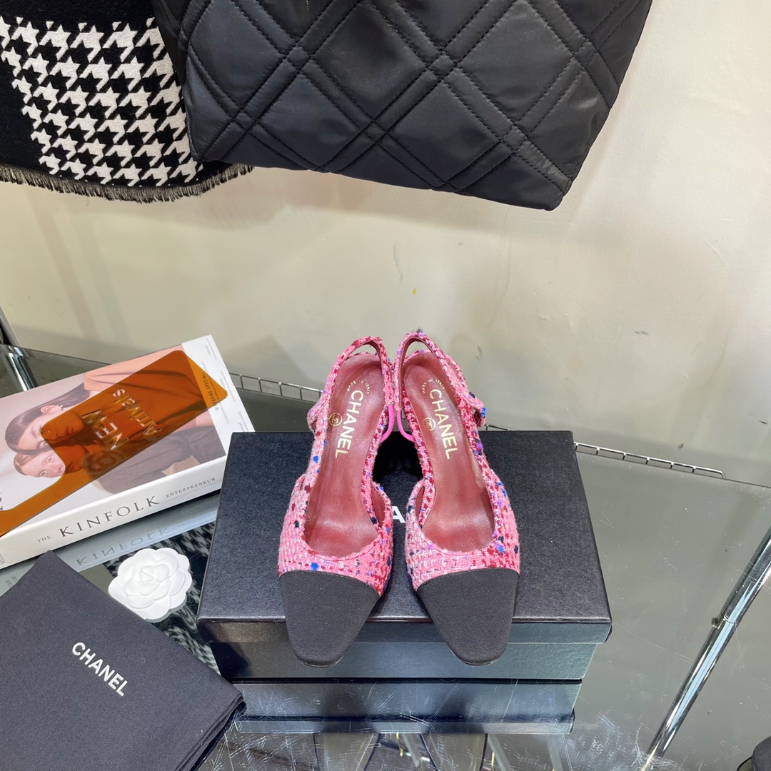 Chanel Tweed Slingback Shoes