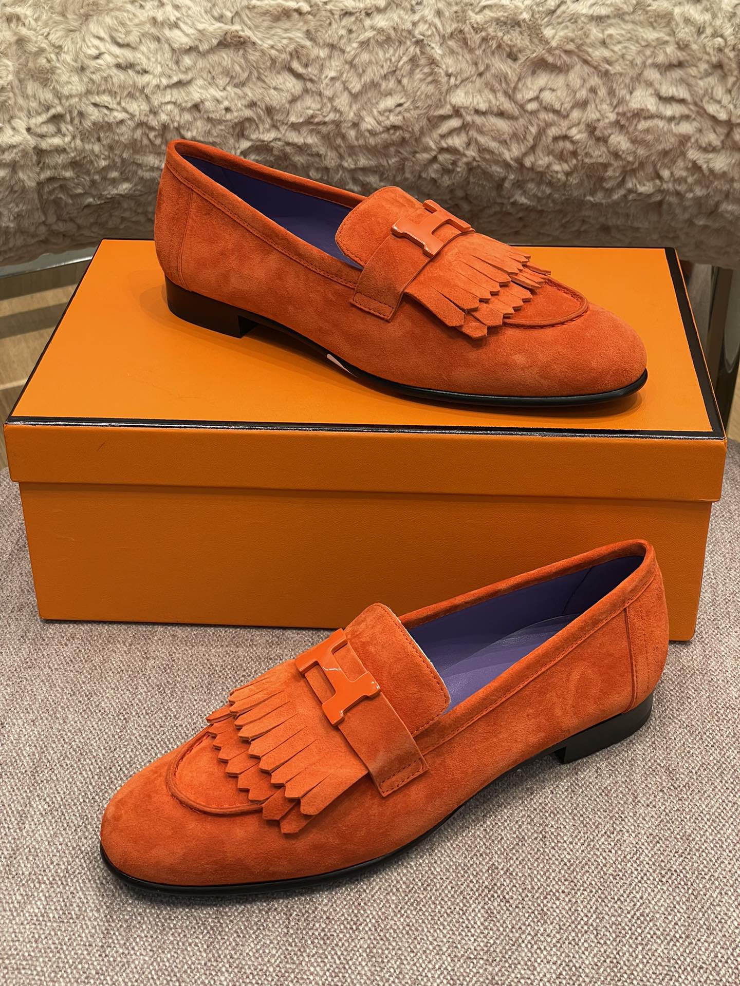 Hermes Fringed Loafers - Image 9