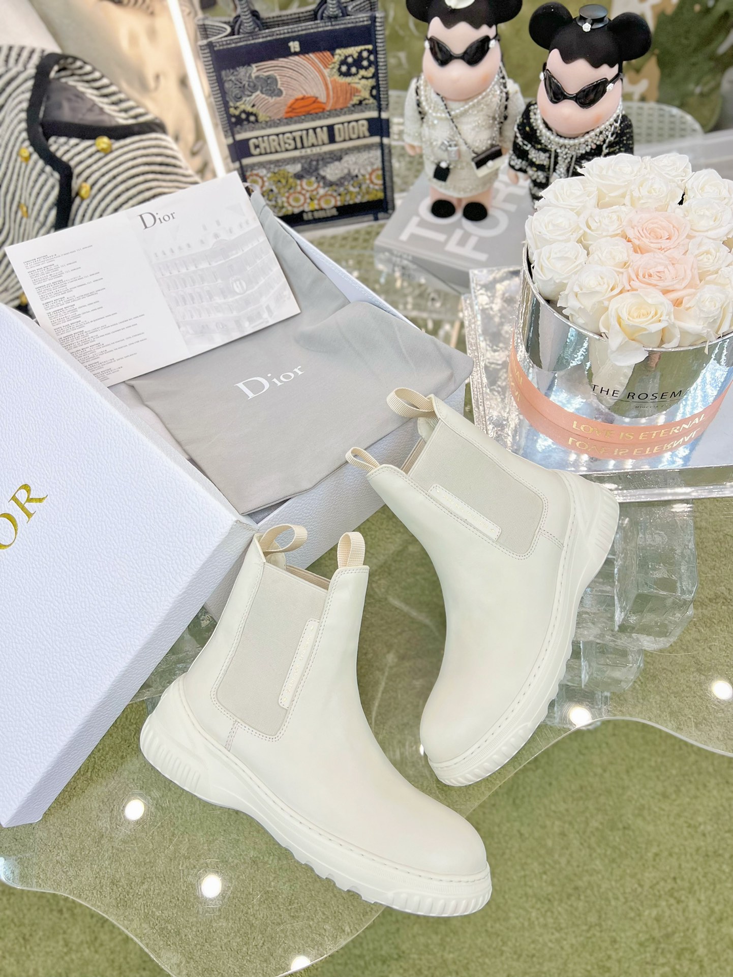 Dior Chelsea Ankle Boots in White - Image 4