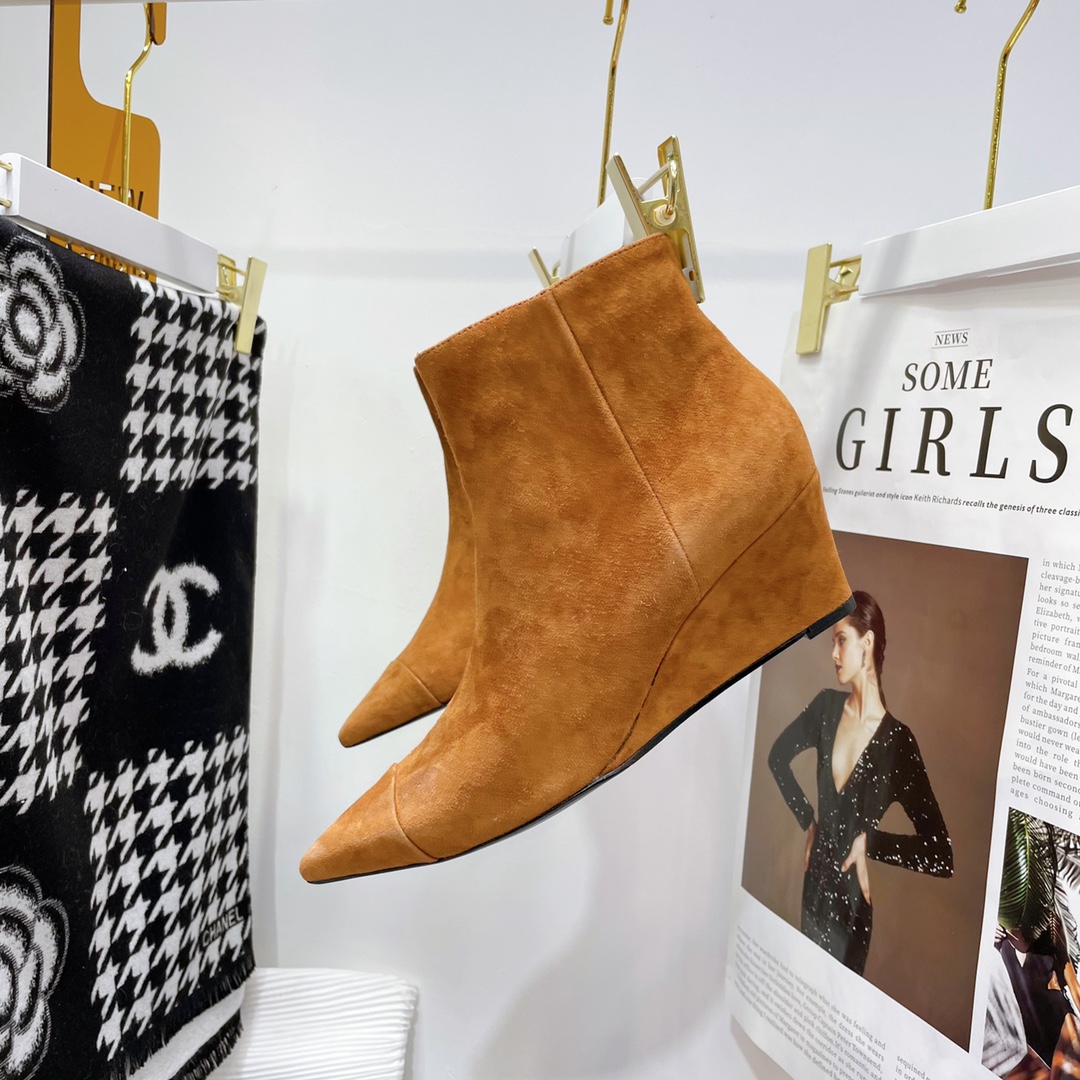 Chanel Wedge Ankle Boots - Image 10
