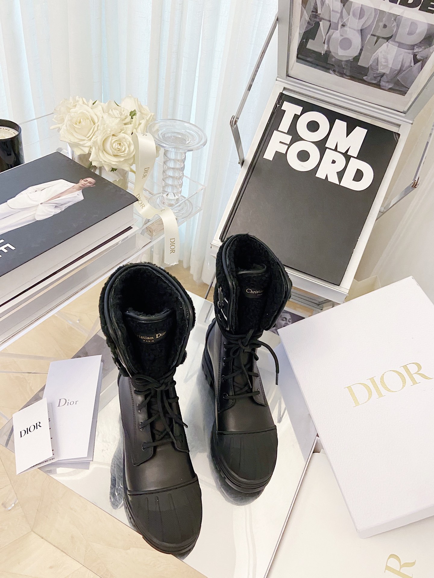 Dior Lace-up High-top Boots