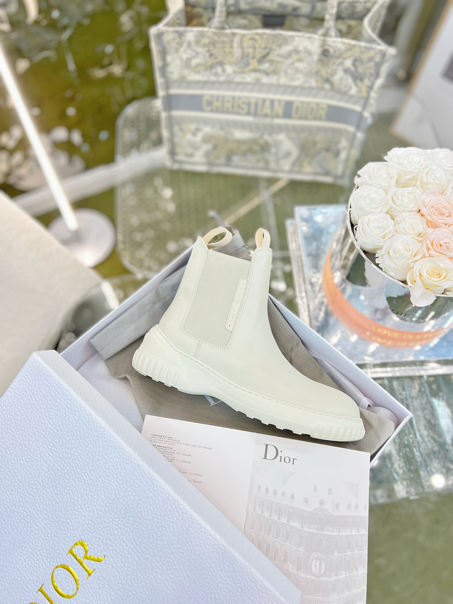 Dior Chelsea Ankle Boots in White - Image 5