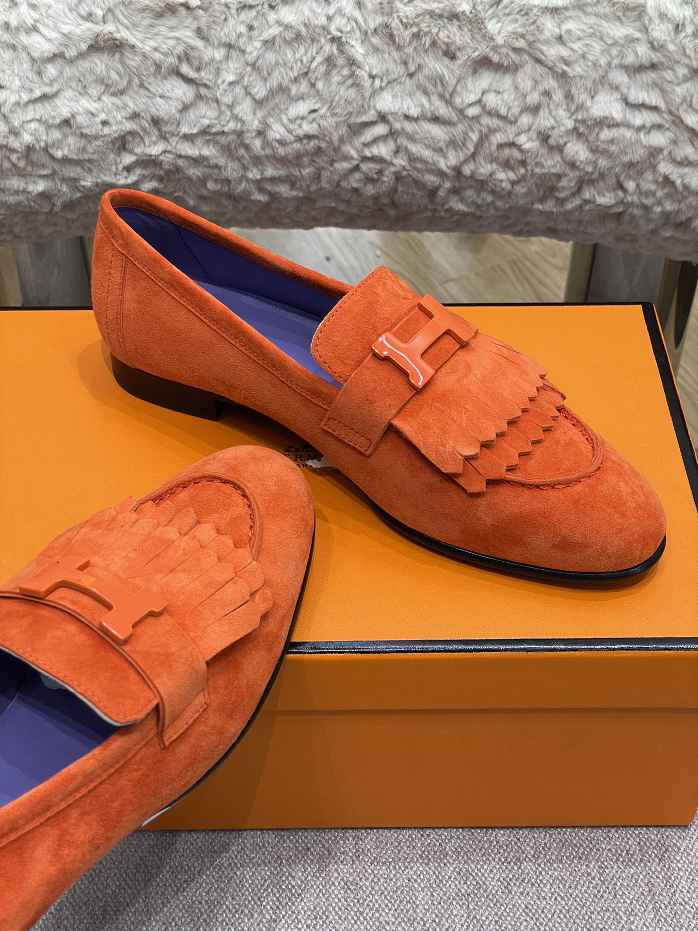 Hermes Fringed Loafers - Image 4