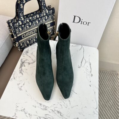 Dior High-heeled Ankle Boots in Dark Green