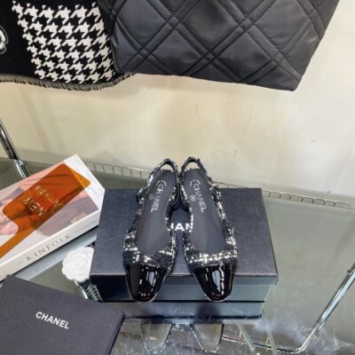Chanel Tweed Slingback Shoes