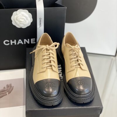 Chanel Beige Chunky Shoes