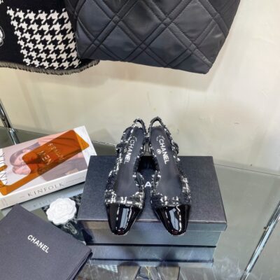 Chanel Tweed Slingback Shoes
