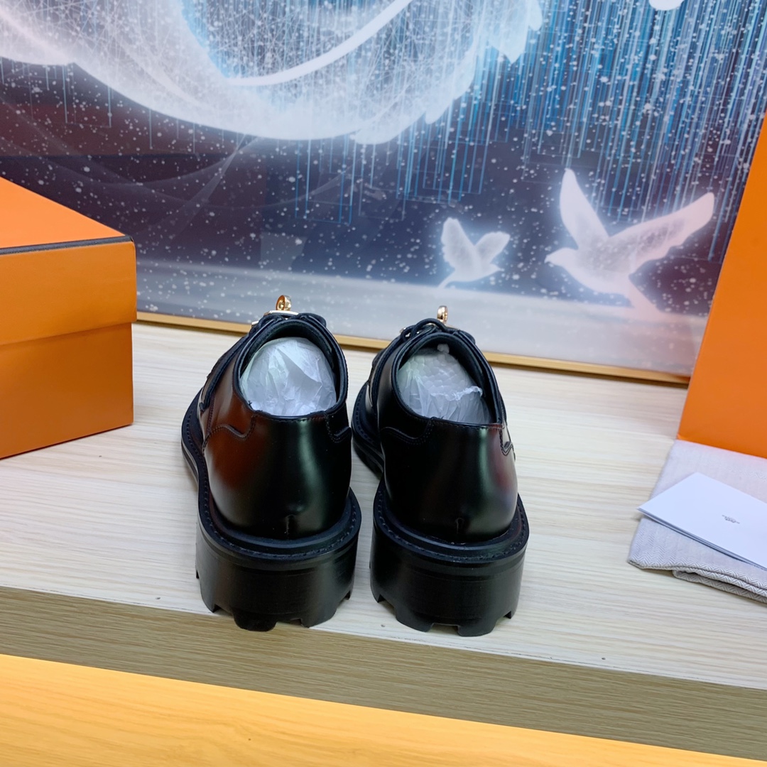 Hermes Lace-up Kelly Buckle Shoes - Image 8