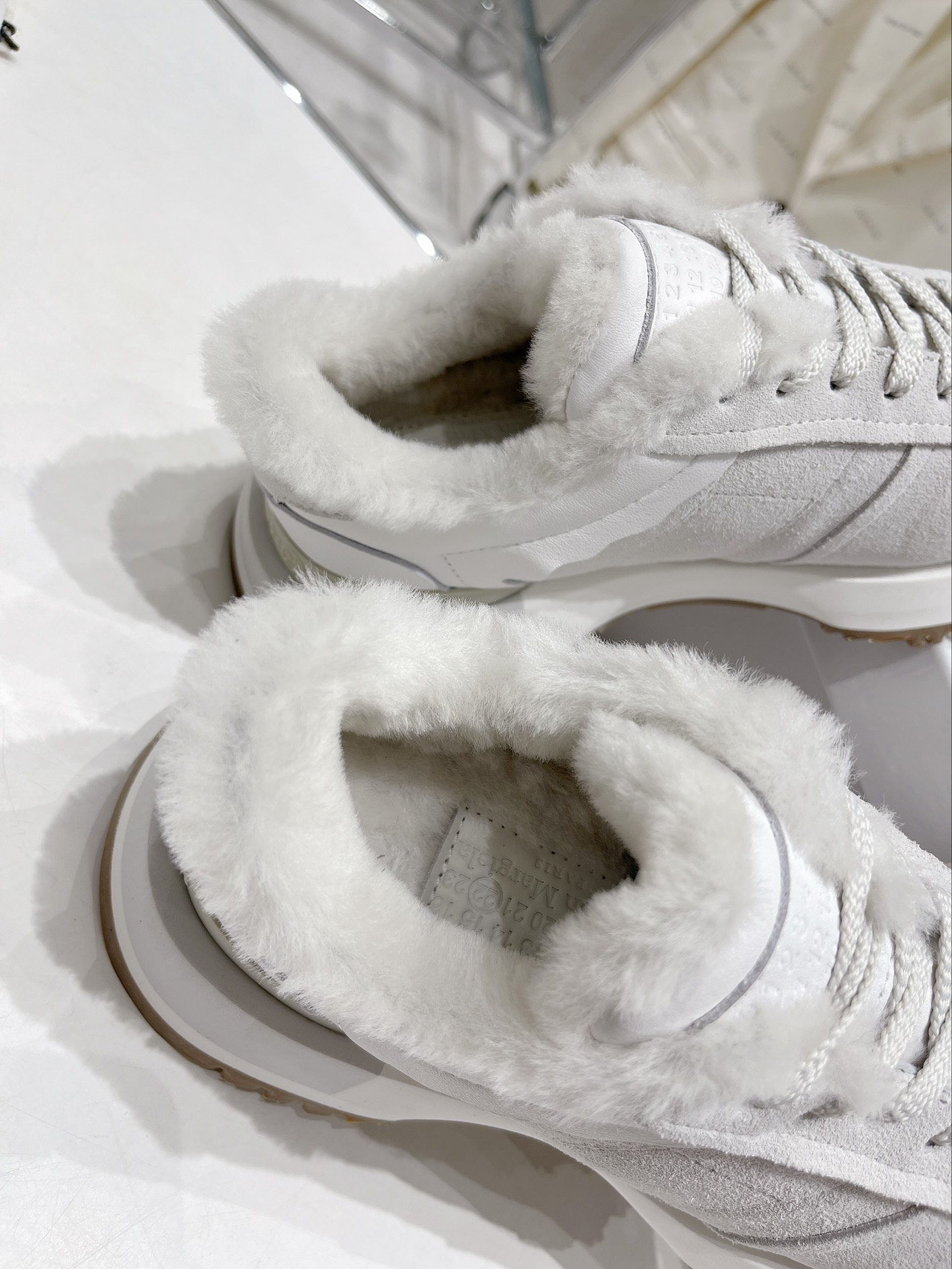Maison Margiela Thick-soled Fur Sneakers - Image 7