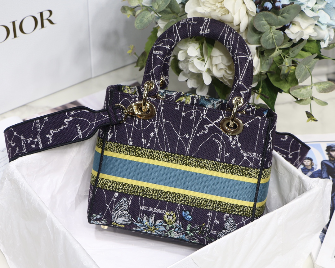 Lady Dior Embroidery Bag in Blue Constellation - Image 3