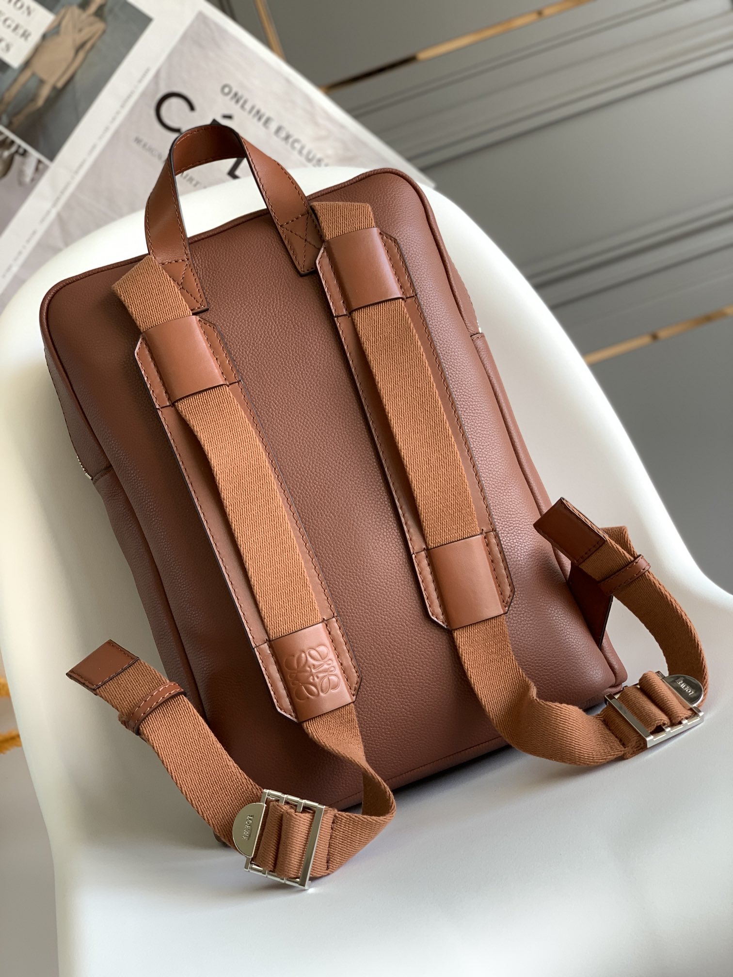 Loewe Military Style Backpack in Brown - Image 3