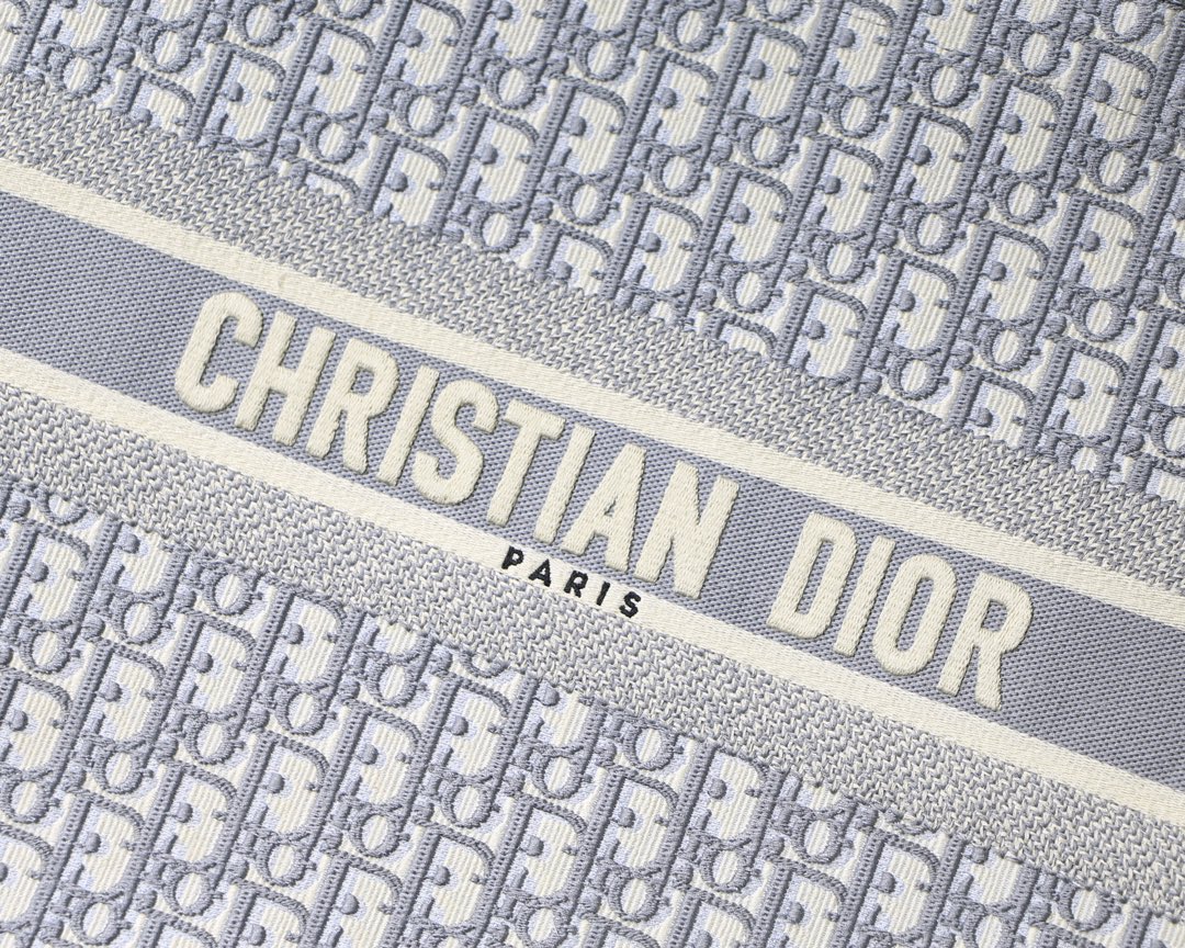Dior Large Book Tote Bag in Bluish Grey Monogram - Image 6