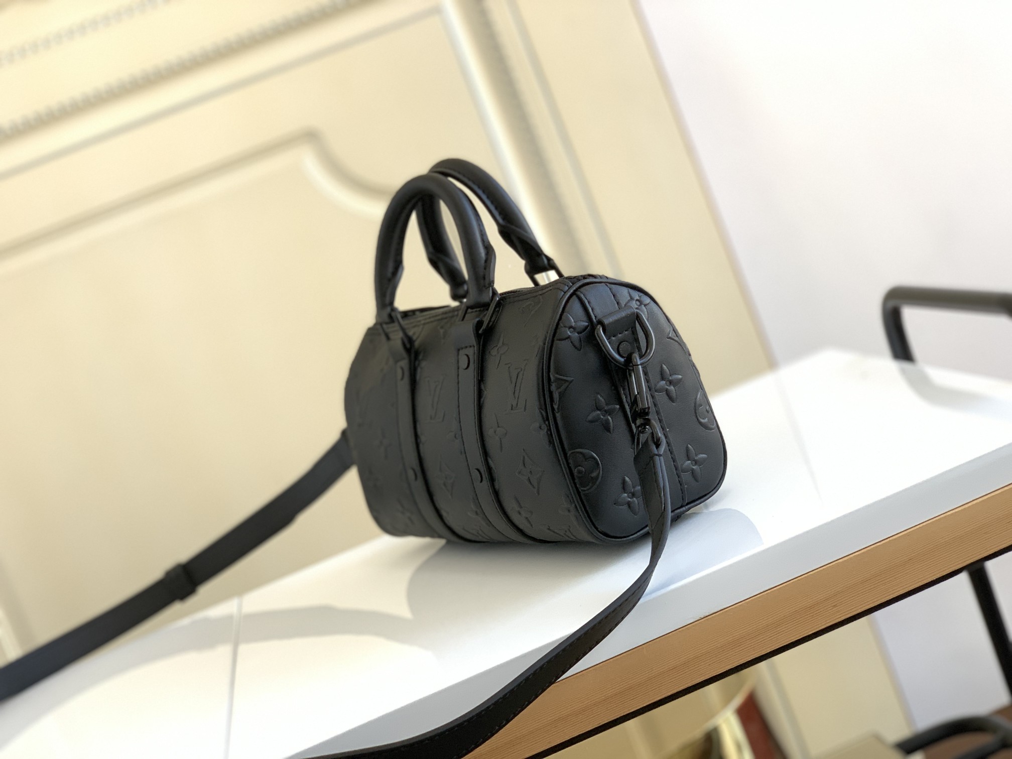 Louis Vuitton Speedy Keepall XS Travel Bag in Black - Image 4