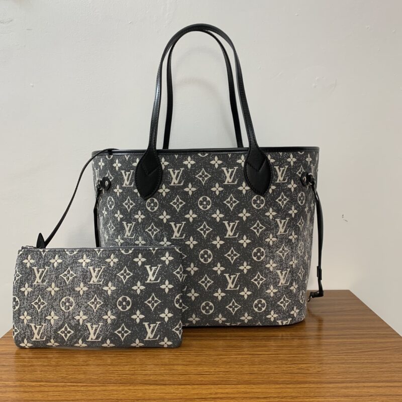 Louis Vuitton Neverfull MM Handbag in Monogram Jacquard Denim