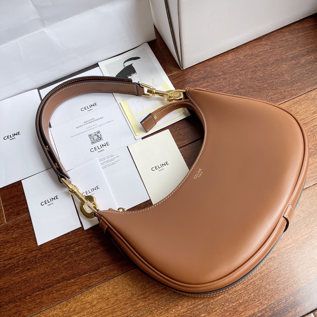 Celine Brown Leather Underarm Ava Strap Bag - Image 3