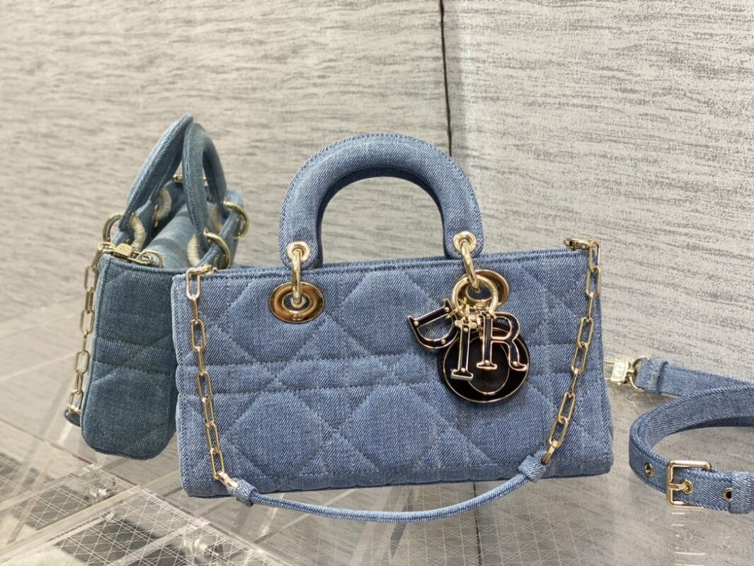 Dior Lady D-joy Bag in Blue Denim