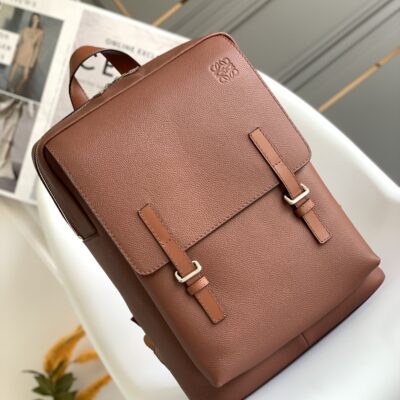 Loewe Military Style Backpack in Brown