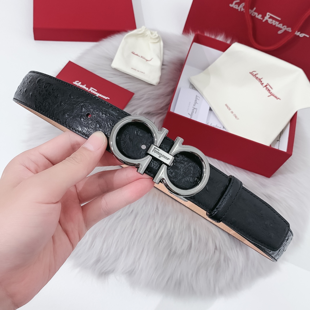db9bf2_1d0ee58959264dab851889625da29314mv2.jpg Ferragamo Logo Buckle Leather Belt - Image 1