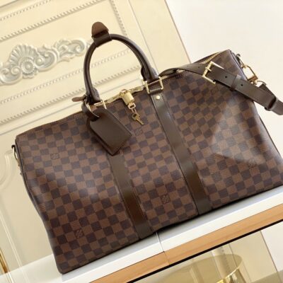 Louis Vuitton Classic Keepall 45 Bag in Damier Graphite Canvas