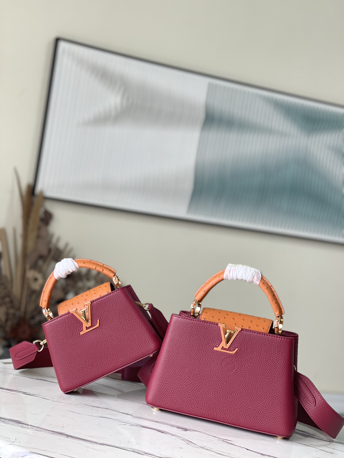 Louis Vuitton Capucines Mini Handbag in Ruby Red - Image 11