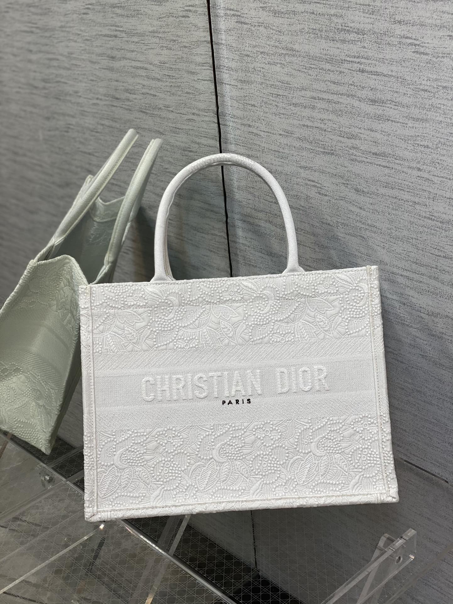 Dior Small Tote Bag in White