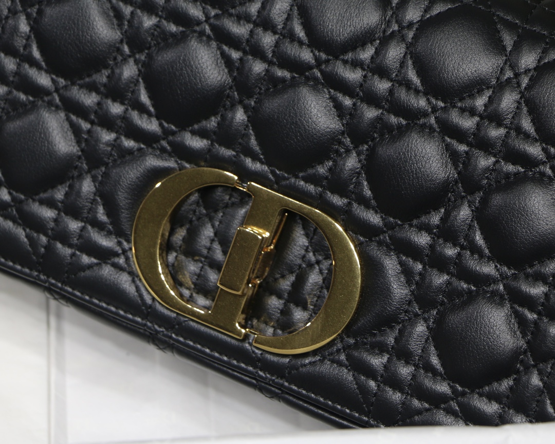 Dior Medium Caro Bag in Black Calfskin - Image 6