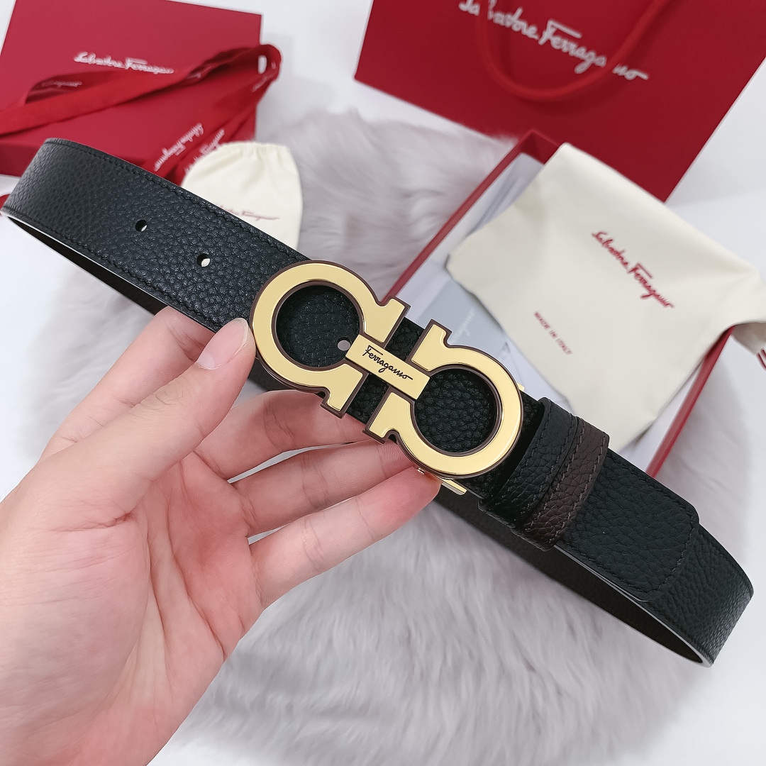 db9bf2_28e246dffcd9496ea8b067962e7ace79mv2.jpg Ferragamo Logo Buckle Double-sided Leather Belt - Image 1