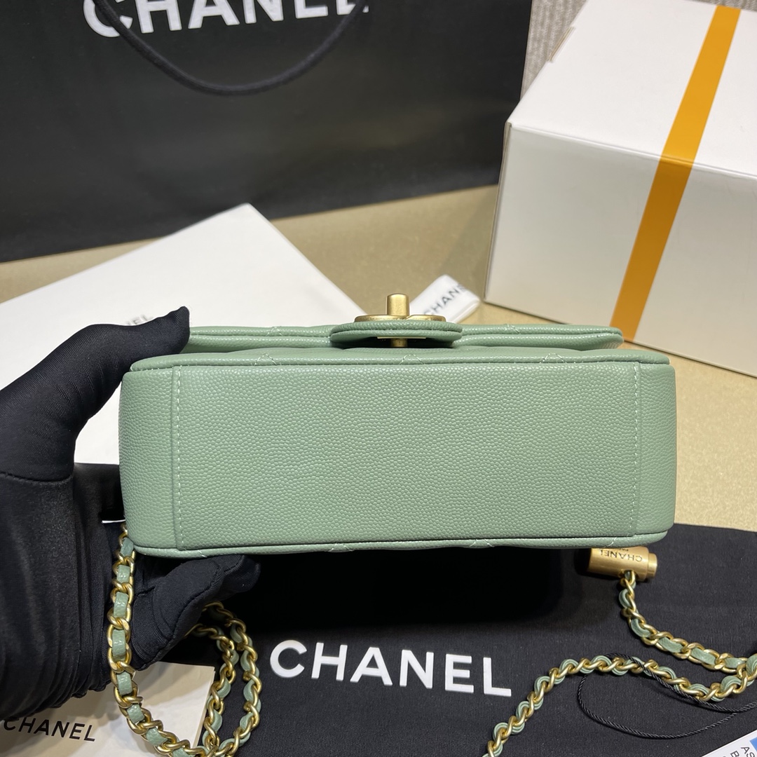 Chanel Mini Square Fatty Classic Rhombic Flap Bag - Image 6