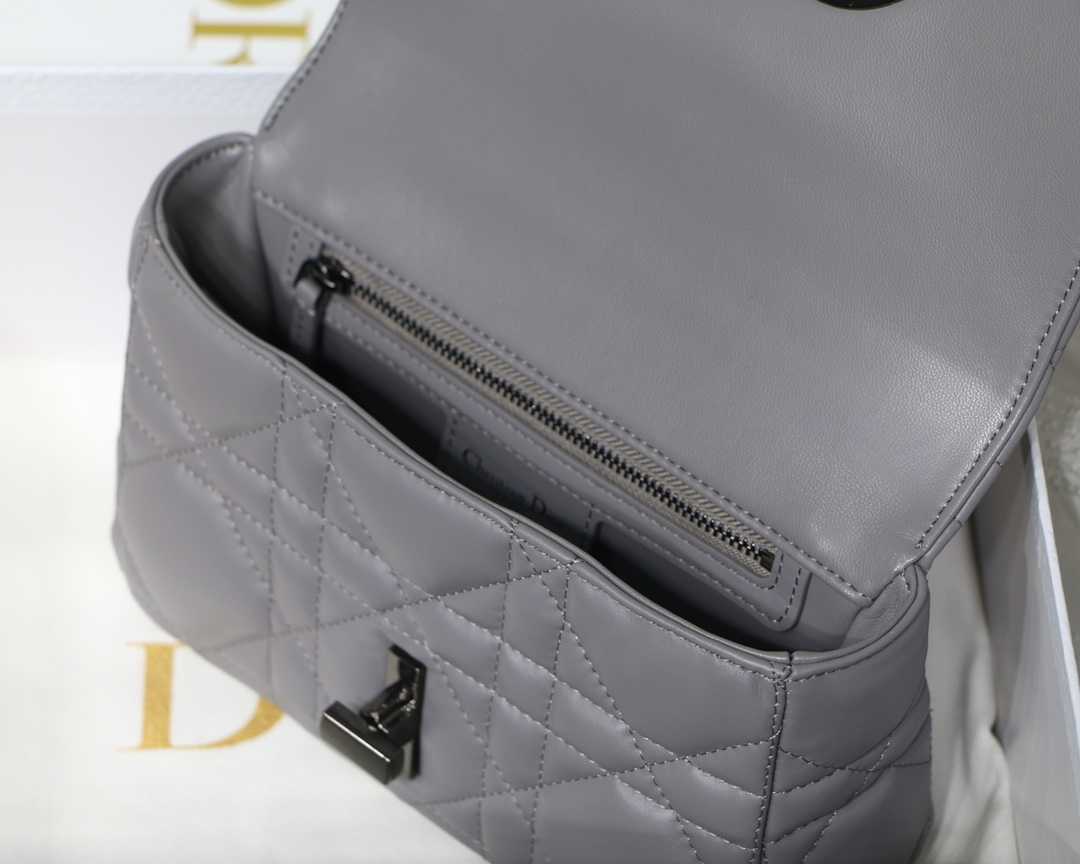 Dior Small Grey Caro Bag - Image 10