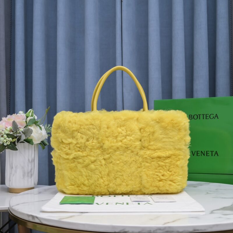Bottega Veneta Corn Yellow Fluffy Arco Tote Bag