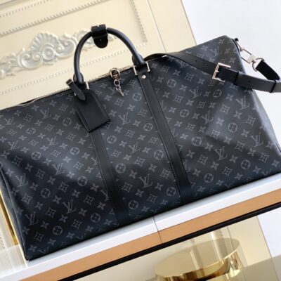 Louis Vuitton Classic Keepall 50 Bag in Damier Graphite Canvas