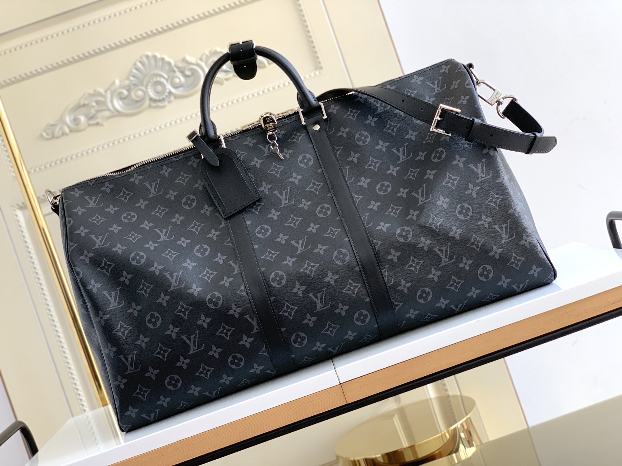 Louis Vuitton Classic Keepall 50 Bag in Damier Graphite Canvas