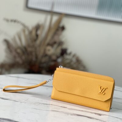 Louis Vuitton Aerogram Long Wallet in Yellow